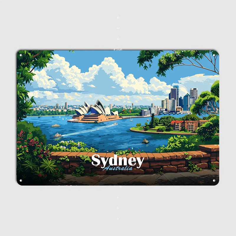 シドニーオペラハウスの風景旅行ポスター金属ブリキ看板屋内屋外 - Home Bar Sydney のレビューと価格