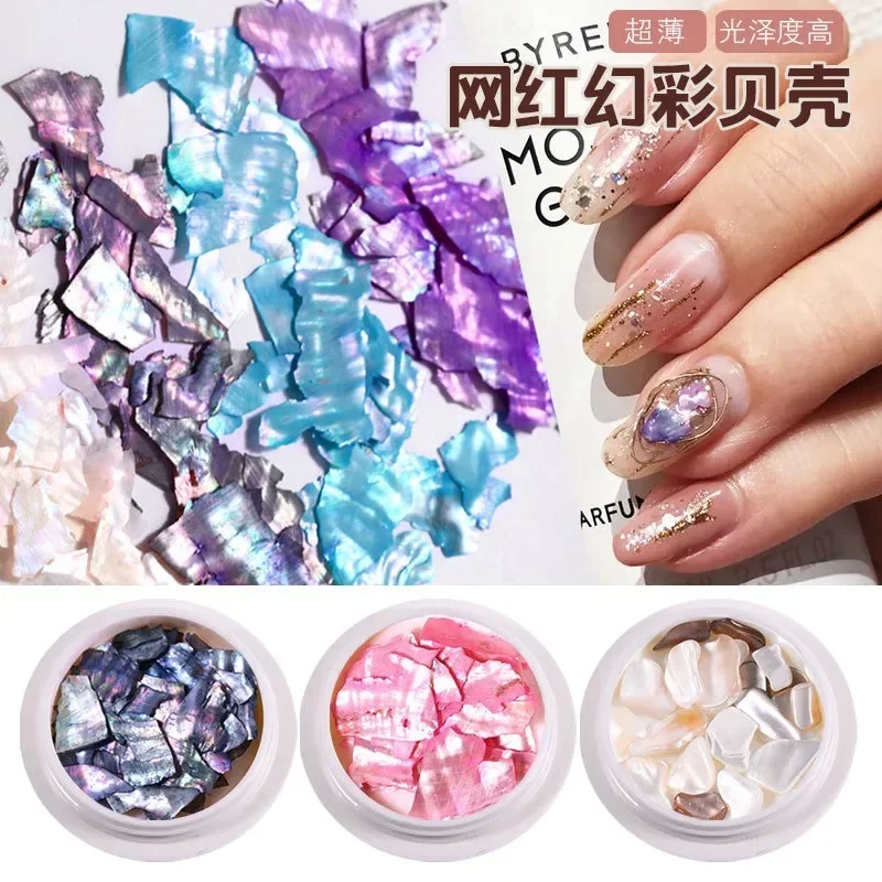 Nail Enhancement Shell Fragments Ins Net Red Jewelry Gem Shell Fragments Natural Irregular Fantasy Color Nail Patch