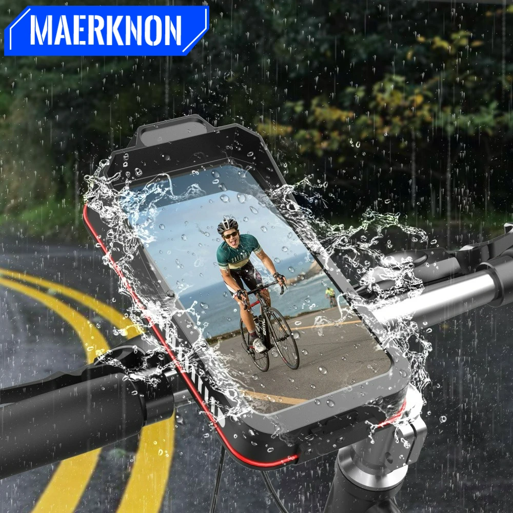 

Universal Waterproof Motorcycle Bicycle Mobile Phone Holder Quick Lock Bike Scooter Handlebar Stand for 4.7-7.0 inches Devices