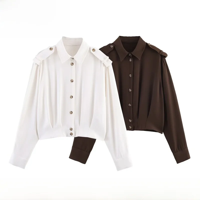 

EVEA New Women's Faion Long Sve irt Versatile Autumn Winter Polyester Fiber Skin-friendly Breathable Regular Fit irt