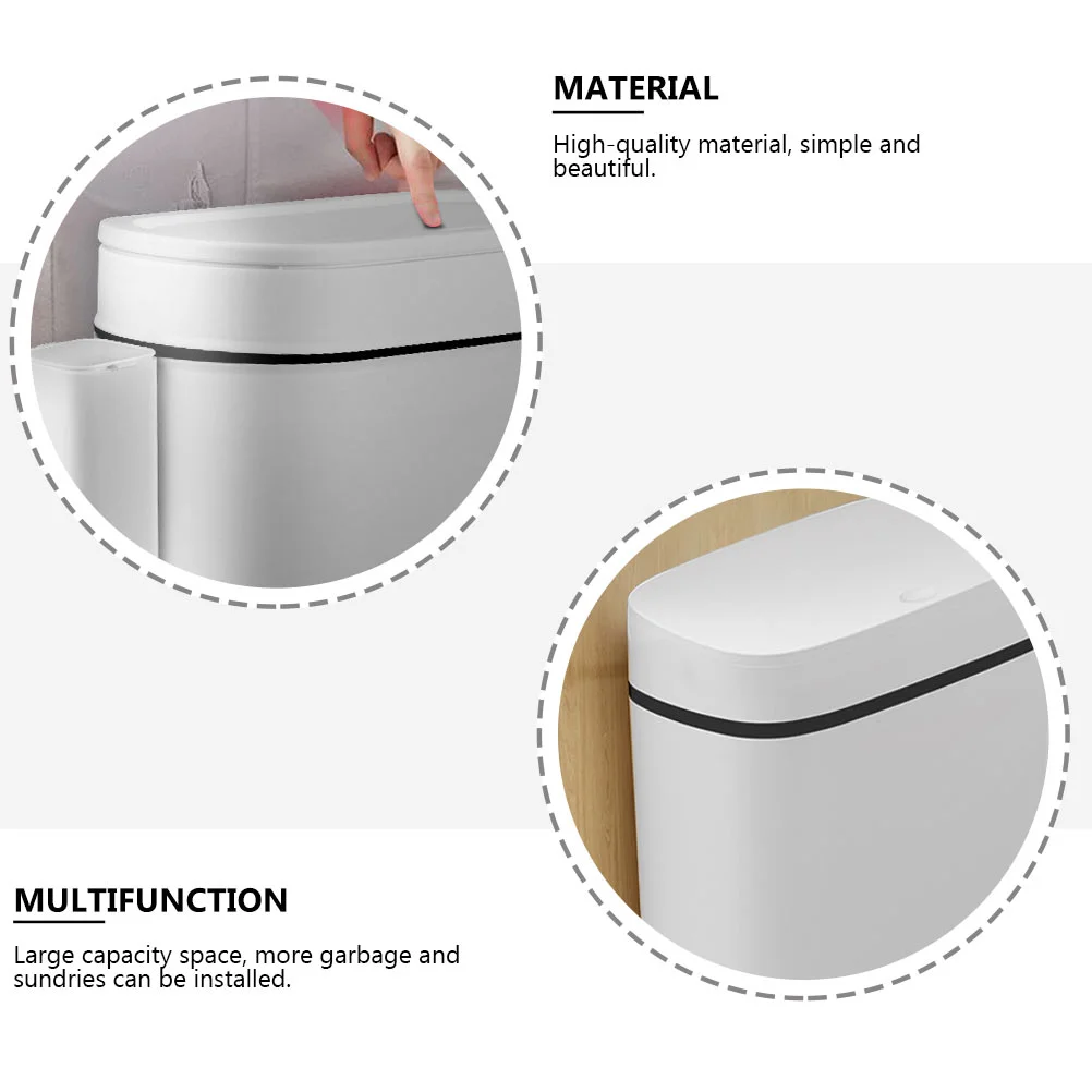 Seam Toilet Paper Basket Kitchen Trash Container Bin with Lid Reusable Rubbish Can Garbage Household Plastic Waste