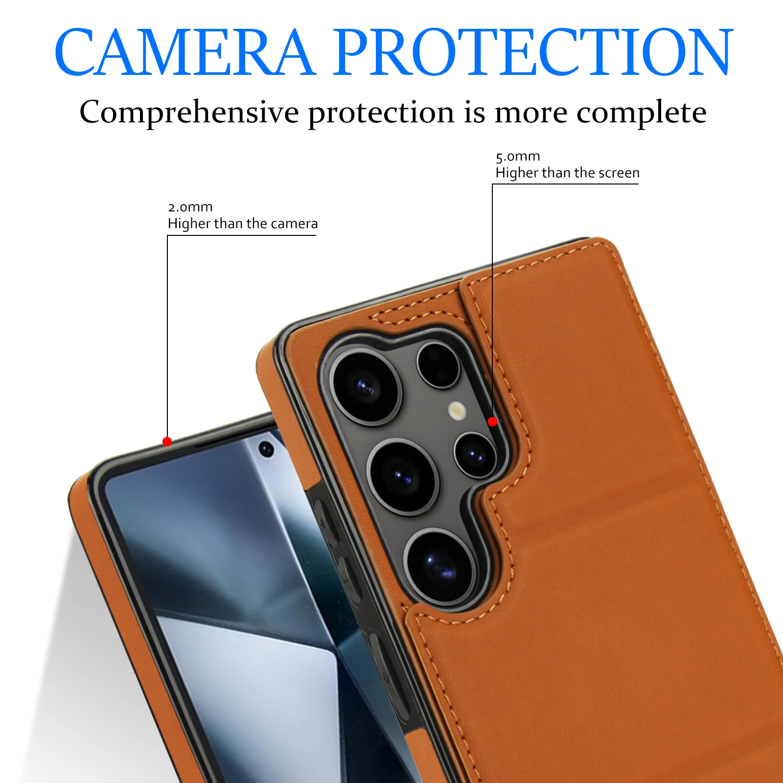 Dreifache Kickstand-Kartensteckplatz-Ledertasche für Samsung Galaxy S25 S24 S23 Ultra S22 Plus S21 S20 FE magnetische stoßfeste Abdeckung