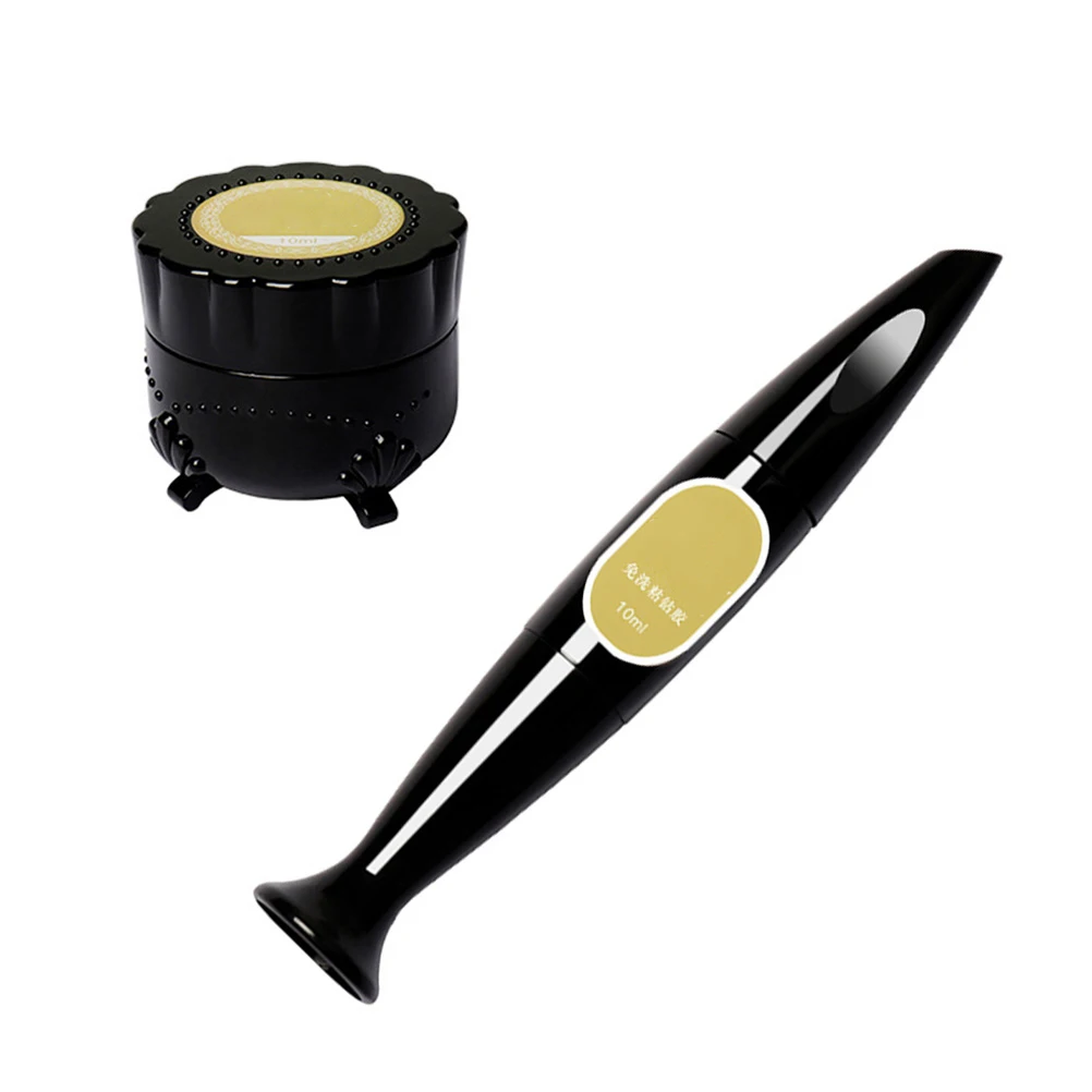 1 set di colla per nail art, design con pennello ad ago forte e duraturo per riempire le articolazioni di strass, strumento per manicure, pasta per unghie, gel