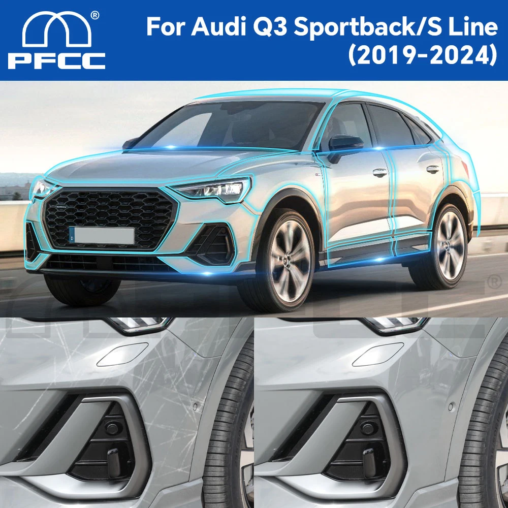 

PFCC Paint Protection Film for Audi Q3 Sportback S Line 2019-2024 Pre Cut Clear Kit Transparent PPF TPU Cars Accessories