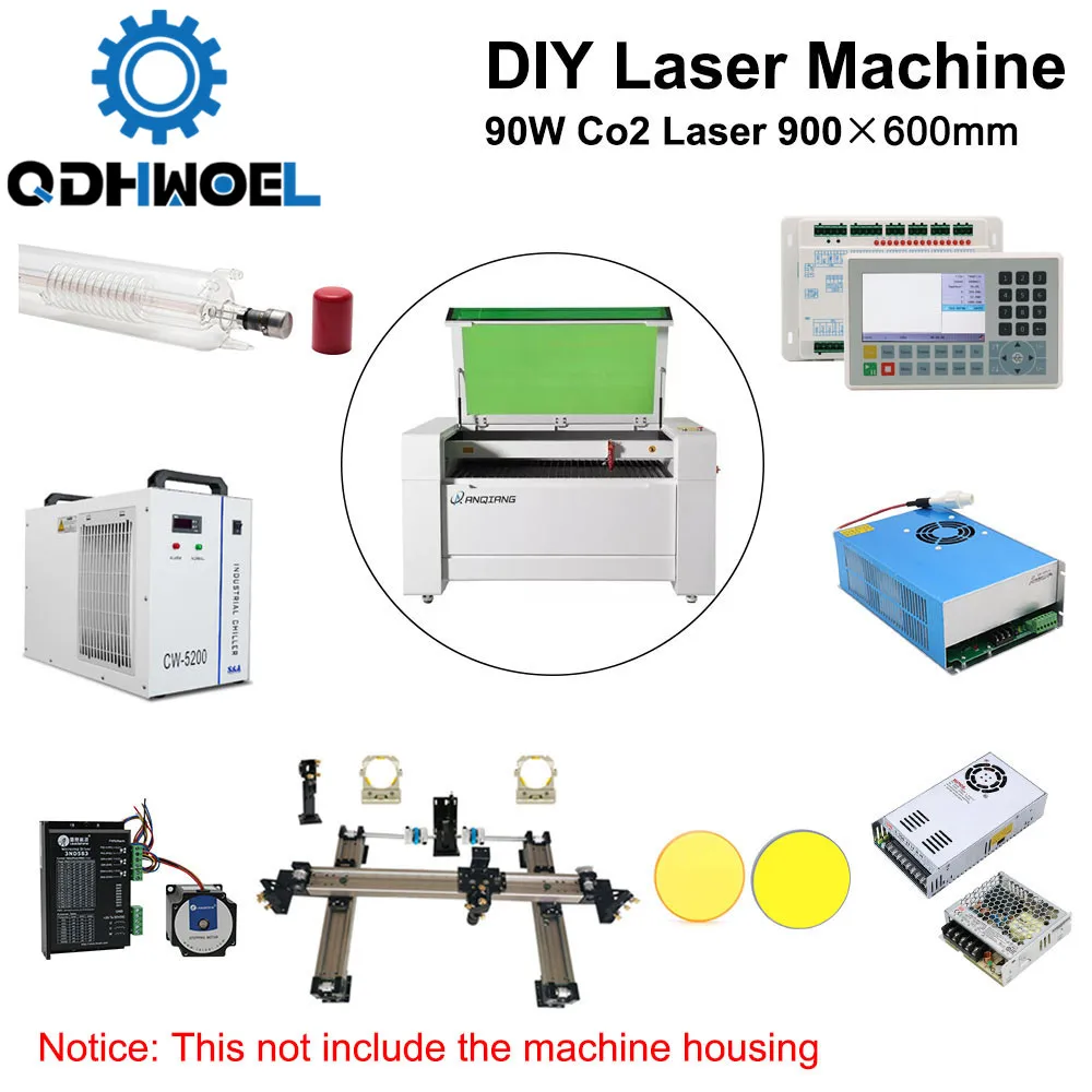 

QDHWOEL Complete Accessories for 9060 RECI W2 Customized CO2 Laser Machine Laser Solution of All Parts for DIY Laser Ruida S&A