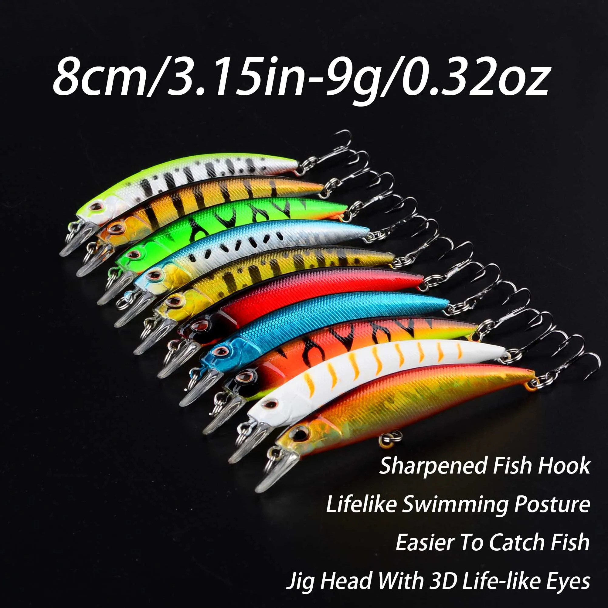 Wobbler Crankbait Minnow para lubina y trucha en agua dulce - imagen 3