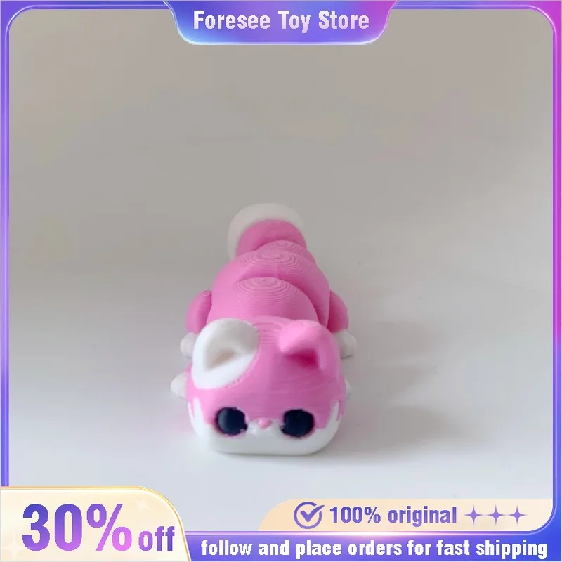 

New 8.5cm 3D Printed Cat Figure Cartoon Movable Joints Cute Kawaii Cats Figures PLA Desk Decoration Model Doll for Kids Gift Toy