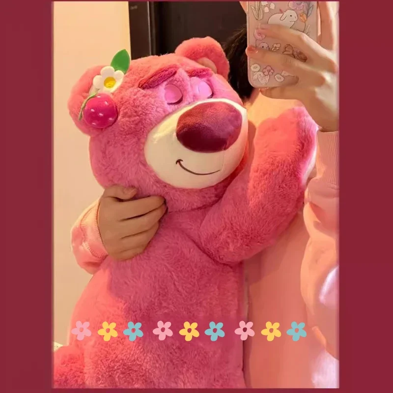 27/40/50cm Strawberry Bear Plush Toy Cute Lotso Stuffed Toy Pillow Doll Cartoon Sleeping Doll Holiday Gift for Girlfriend