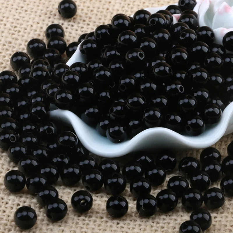 8mm/10mm acrylic solid color round bead gray blue Pulan net red same type hook bag beading material 500g