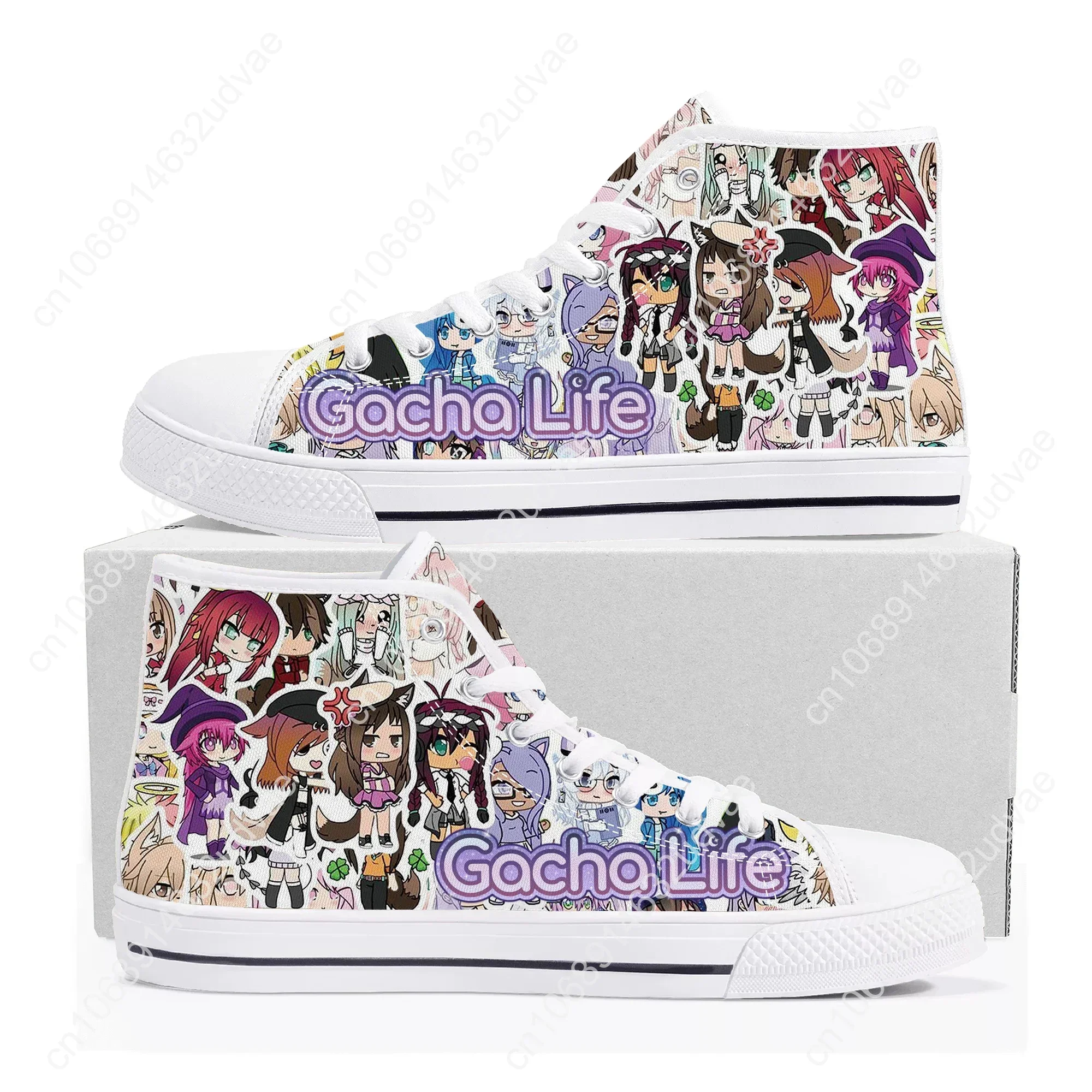 Gacha Life High Top Sneakers Hot Cartoon Game Mens Womens High Quality Fashion Canvas Shoes Casual Tailor Made Sneaker