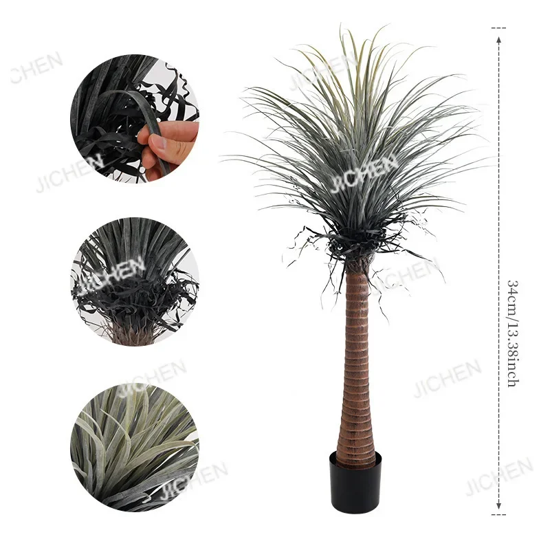 

HS Artificial tree potted dragon iron tree large fake green plant living room bedroom office bonsai flower leaf viewing indoor a