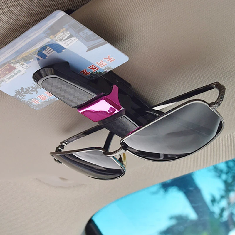 1/2 PCS Glasses Holder for Car Sun Visor ,Sunglasses Clip Card Ticket Holder Eyeglasses Fastener Carbon Fiber Sunglasses Clip