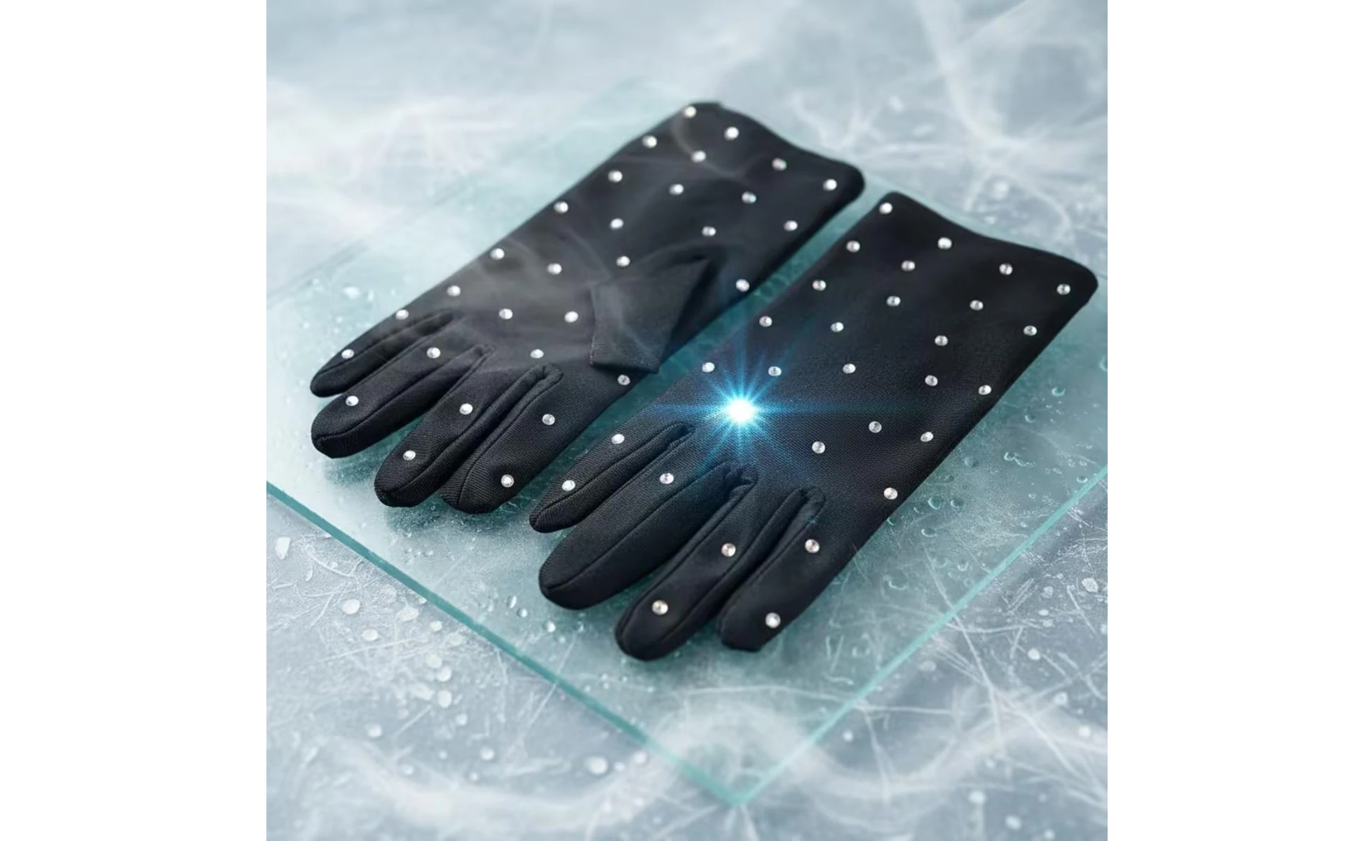 Rhinestone Gloves Sparkling Gloves with Rhinestones Costume Accessory Slim-Fitting Lightweight for Performers