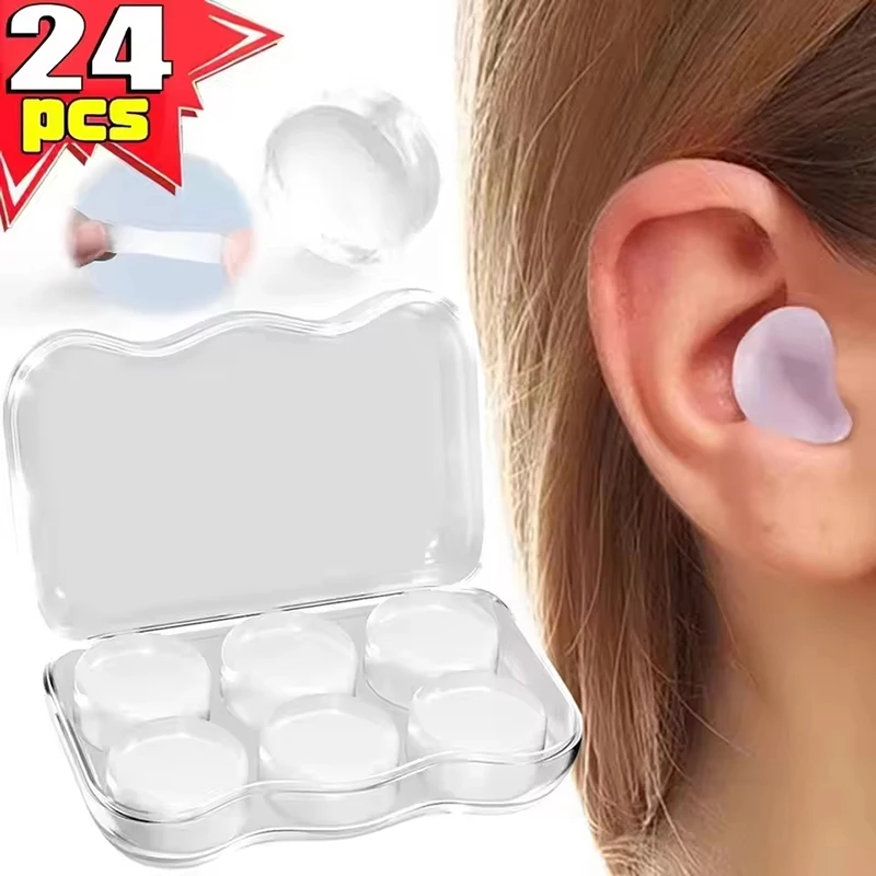 Soft Silicone Earplugs Transparent Soft Silicone Gel Silicone Earplugs For Airplane Earbud Protection Noise Reduction Earplugs