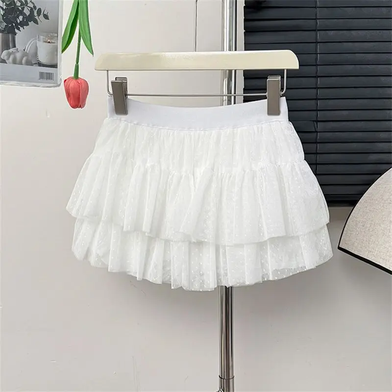 

Ballet Style Ruffled Pleated Half-body Fluffy New Elastic Waist to Make You Look Slim Princess Skirts