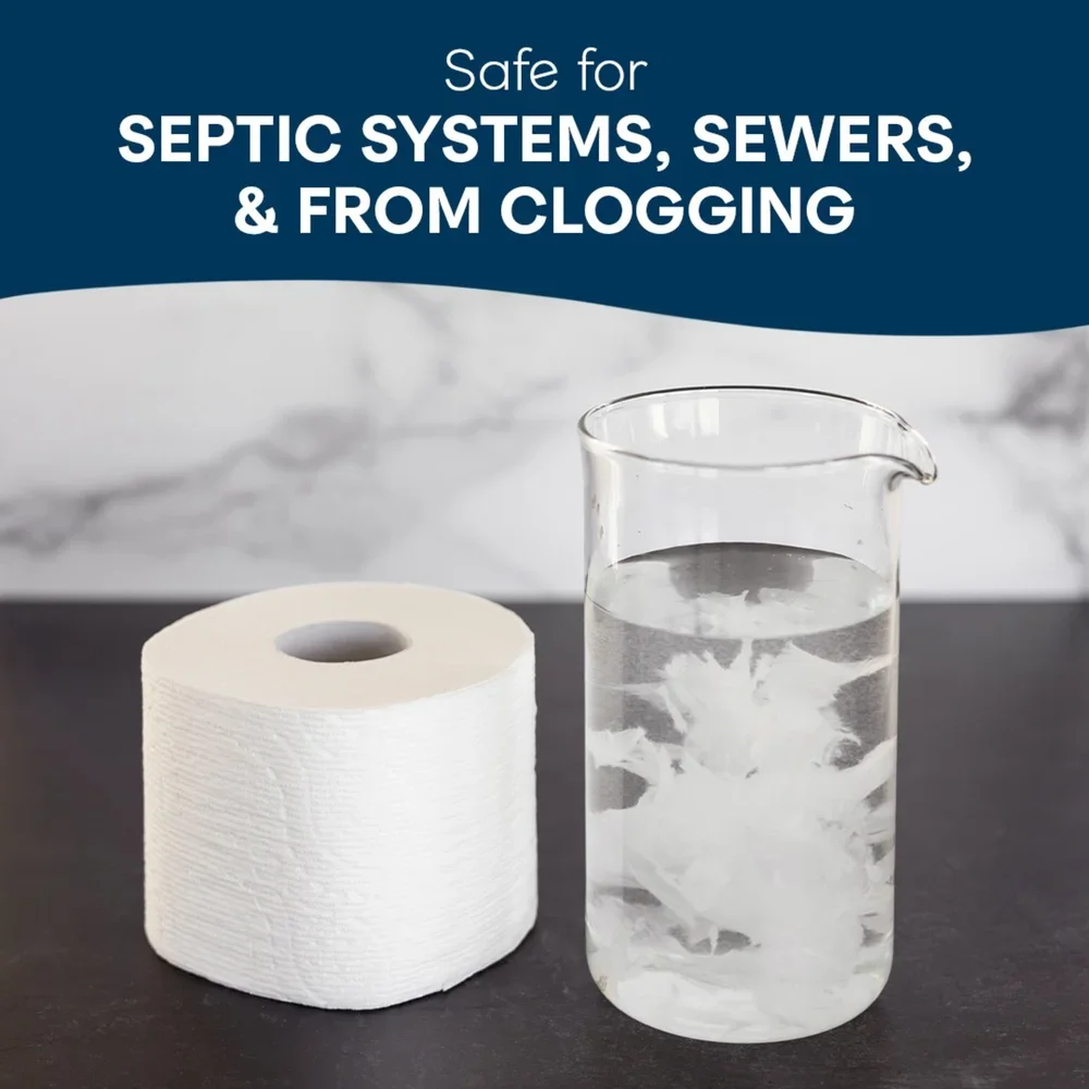 ورق تواليت فائق المريح مكون من طبقتين مناديل ناعمة 12 ميجا XL لفات ماصة وخالية من التسد، آمنة من الصرف الصحي 366 ورقة للتنظيف