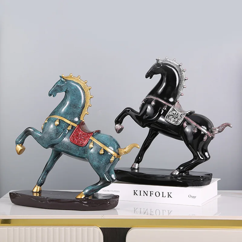 

Resin Horse Craft Ornament Office Desktop Living Room Entrance Artwork Showcase Exhibition Decoration Housewarming Ornament