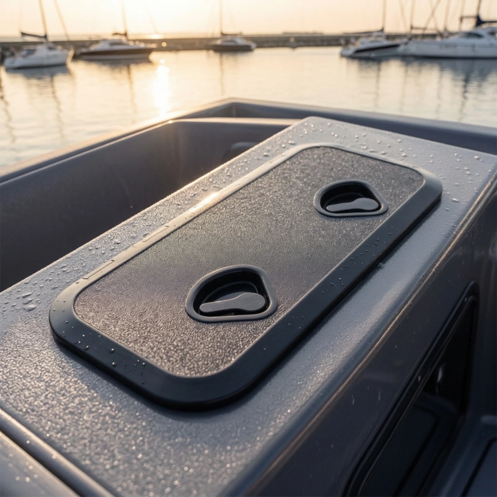 Marine Deck Access Hatch Weatherproof Boat Hatch with Pull Latch Corrosion-Resistant Rectangular for Yacht Builders, Boats view 3