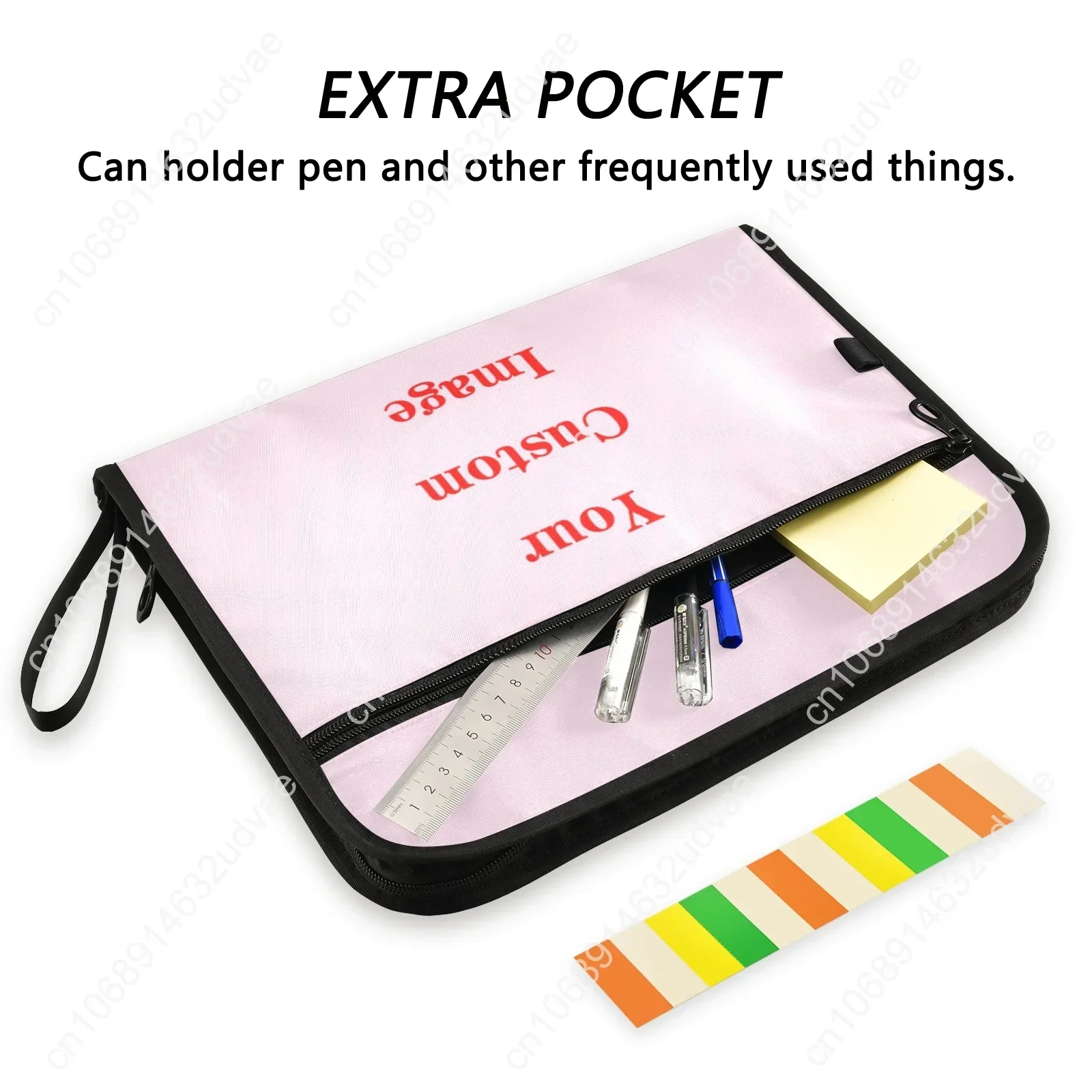 Luxury A4 File Folder Document Bag Business Briefcase Storage Organizer Bag Custom Image Stationery School Office Supplies