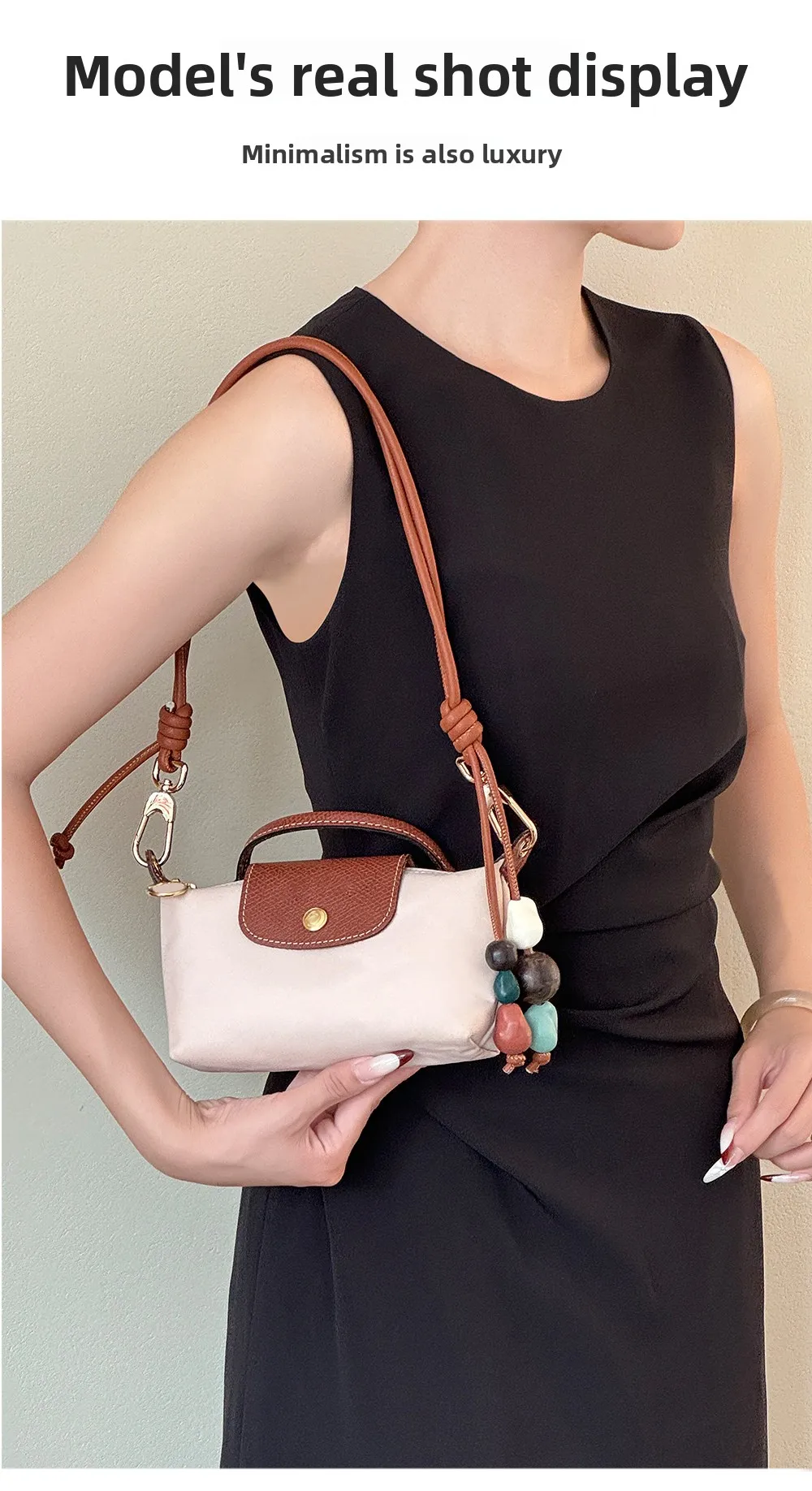 Straw Bag Beaded Shoulder Strap For Longchamp Durable Fashion Gift High-end Good Quality Bag Modification Bag Accessories