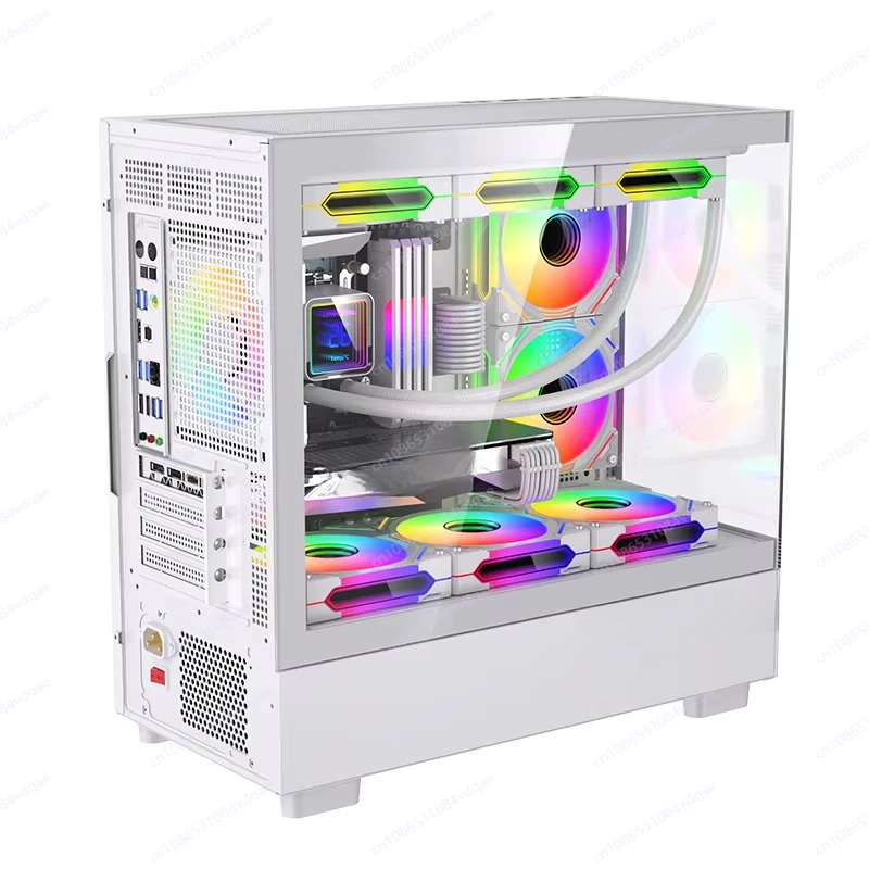 

Корпус компьютера из закаленного стекла Medium Tower MATX Настольный центральный шкаф процессора Корпус игрового компьютера с вентилятором RGB