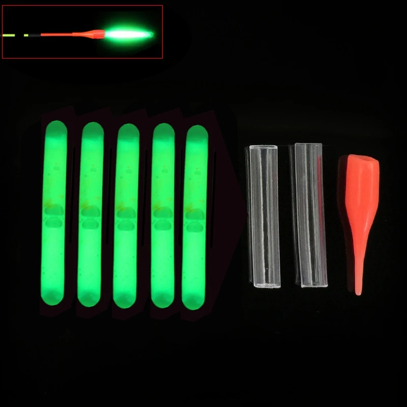 

5pcs/lot 3 x 25mm Luminous Fishing Float Glowing Fluorescent Light Stick Rod Light Float at Night