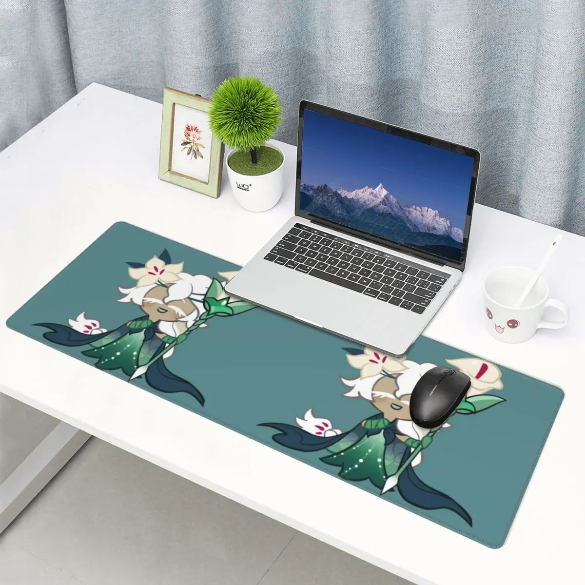 Large Mouse Pad White Lily Cookie! Cookie Run Kingdom Long Gamer PC Laptop Mats Keyboard Carpet Computer Gaming Office Desk Mat