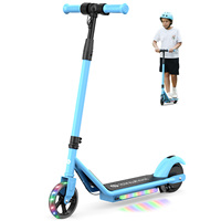 isinwheel S2 Child Electric Scooter 3 Level Adjustment Height Colored Ambient Light Dual Brake 2 speeds 6/10MPH Escooter Kick