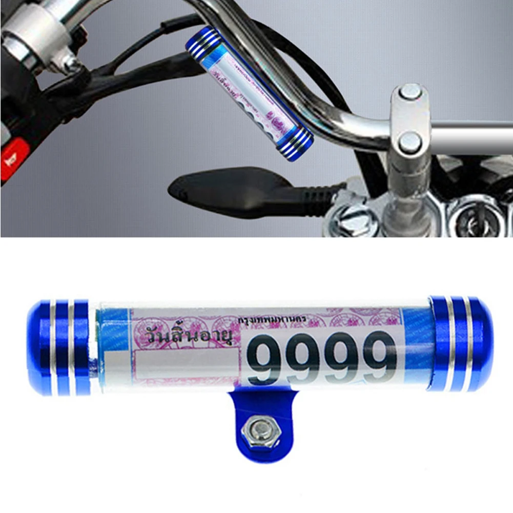 Motorcycle Motorbike Tube Tax Disc Cylindrical Holder Frame with Wrench Secure Tube Universal Waterproof Motorcycle Accessories