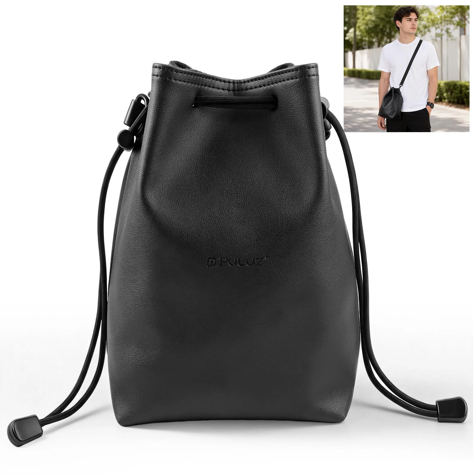 PULUZ Camera Protective Inner Bag Thick Padded Carrying Pouch with Shoulder Strap for Mirrorless & DSLR Cameras