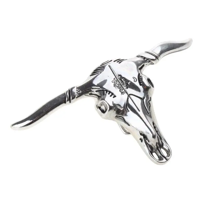 652F الإبداعية الثور الجمجمة شكل مشبك حزام DIY مكونات الغربية الثقيلة روك نمط حزام من المعدن مشبك للكبار للجنسين #3