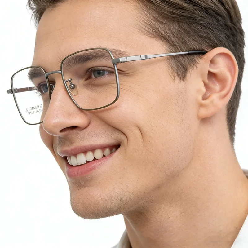 

Новые квадратные очки из чистого титана в большой оправе для мужчин и женщин, ультра легкая полнокадровая ретро оптическая оправа для очков по рецепту