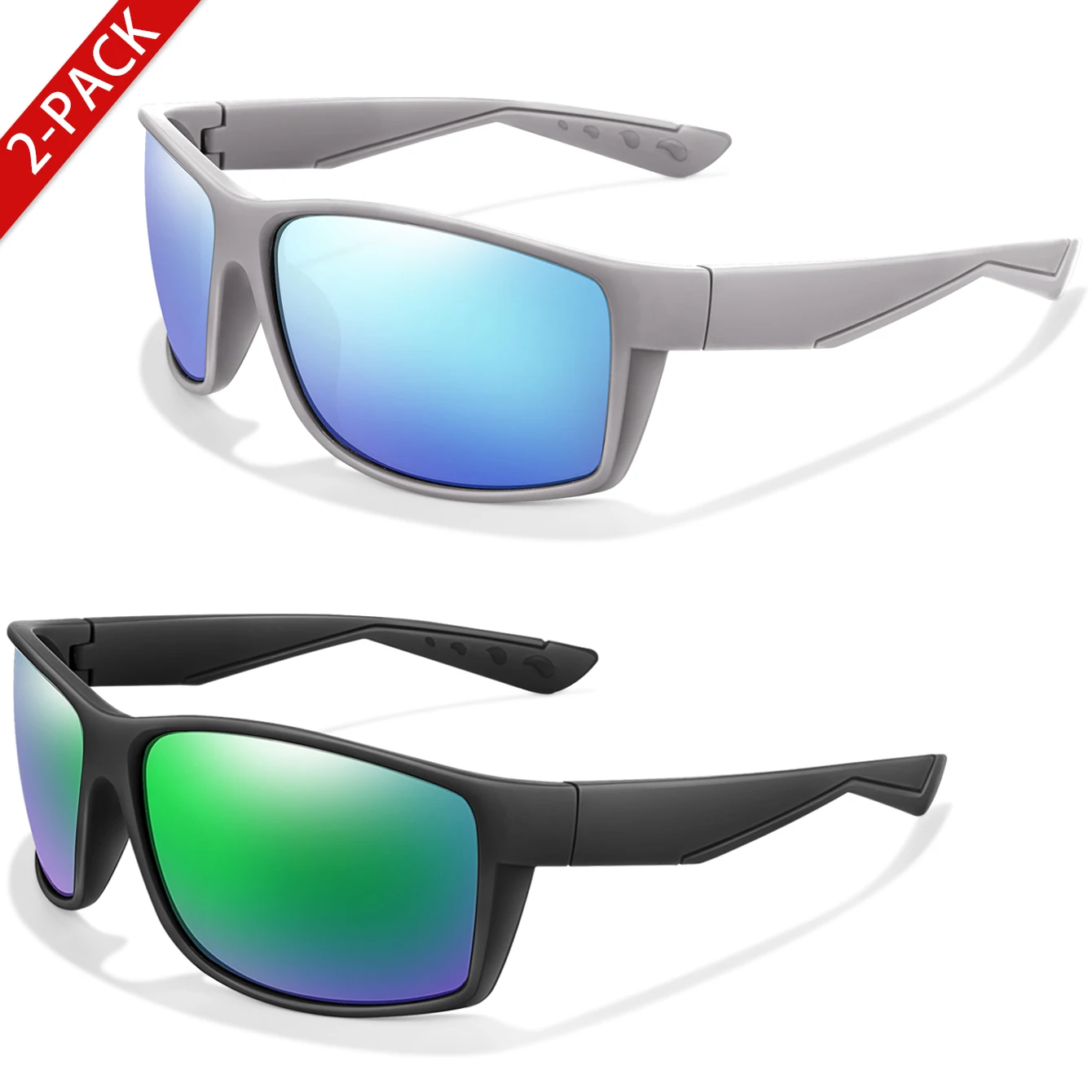 2 Packs Polarized Sunglasses UV Protection Classic Style Fishing Sports Sunglasses for Men Women Outdoor Cycling Hiking Driving - view 5