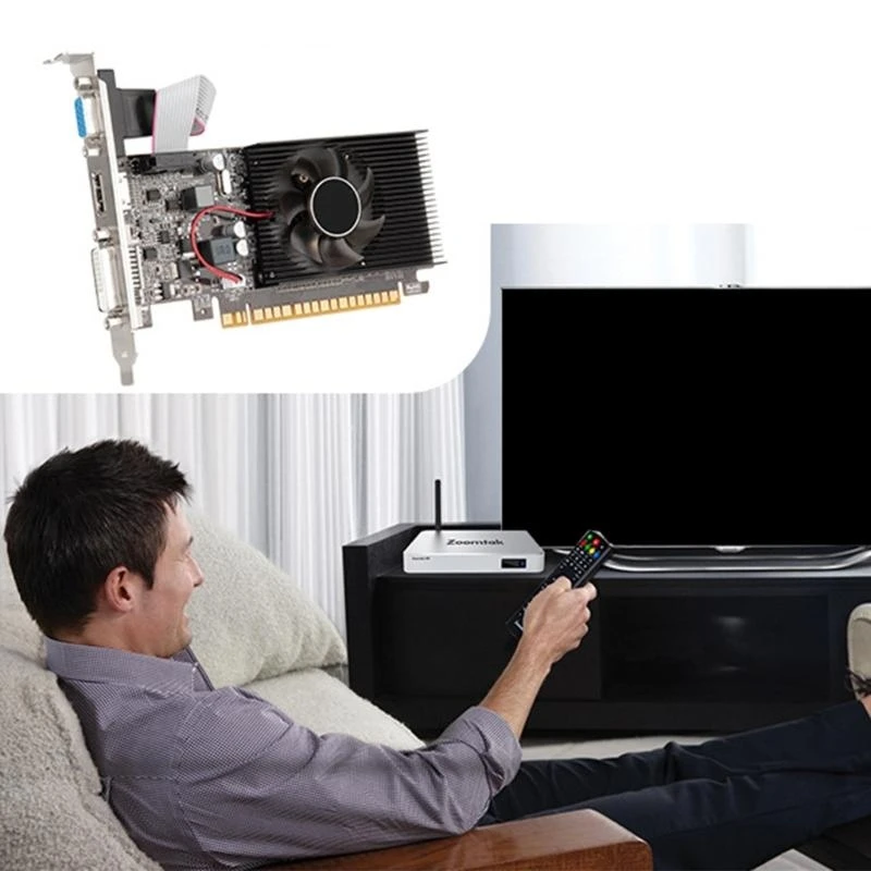 بطاقة الرسومات GT610 1GB 1GB DDR3 64BT بطاقة رسومات سطح المكتب لمكتب العمل