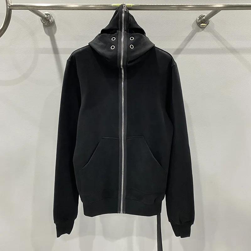 

Dark Men Hoodies Sweatshirts Cotton Gothic Zip Women's Clothing Oversized Autumn High Streetwear Black Jacket