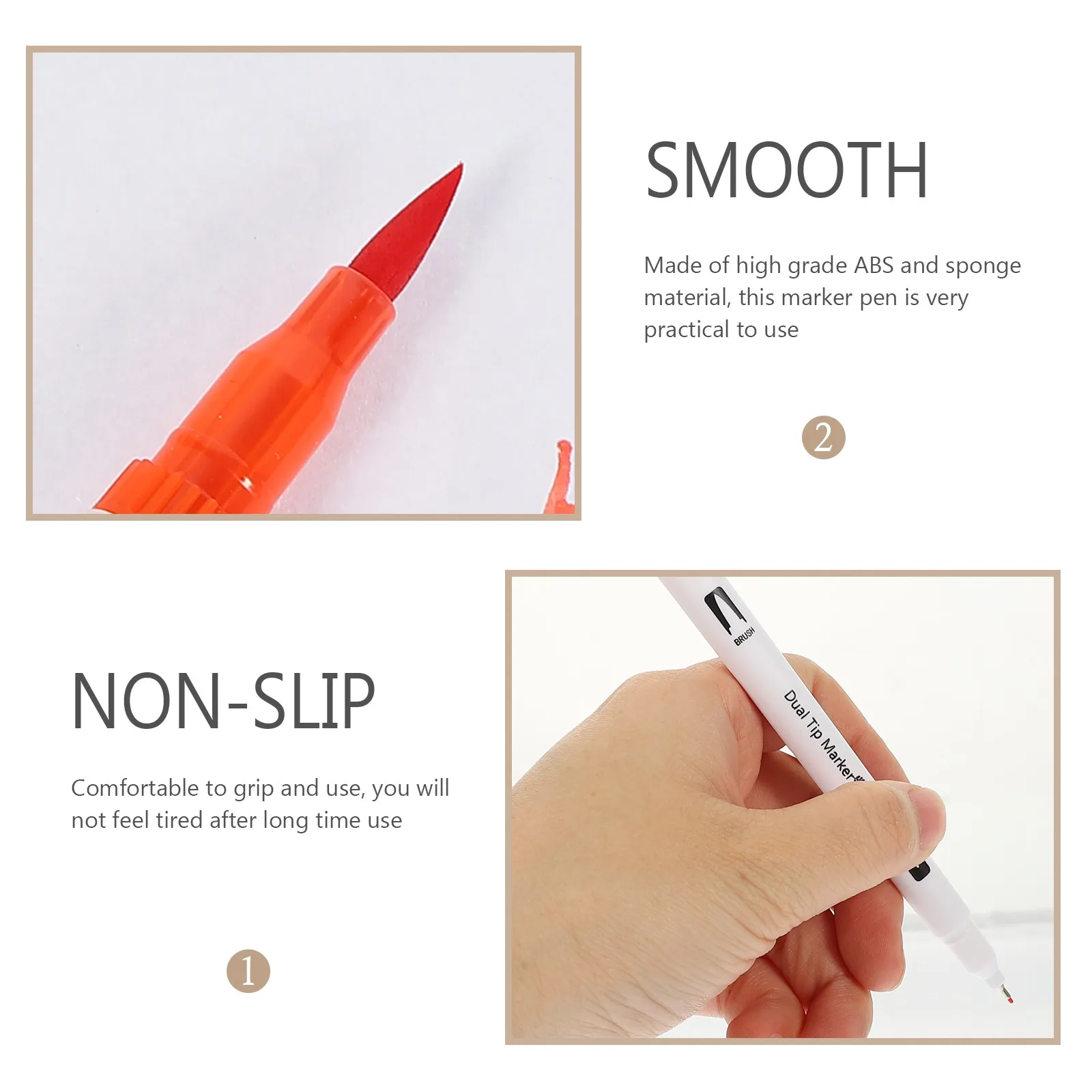 100Pcs Filling Coloring Marker Brush Pens Fine Tip Dual Tip Art Supplies for Painting Drawing Stationery Brush Markers