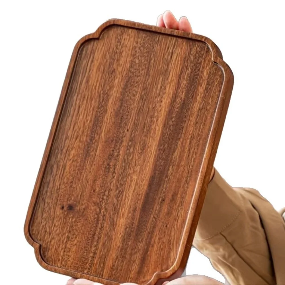 

1PC Tea Tray 33*16*2cm Fruit & Snack Plates Walnut Tea Tray Fruit Platter Rectangular Dry Brew Tea Ceremony Wooden Serving