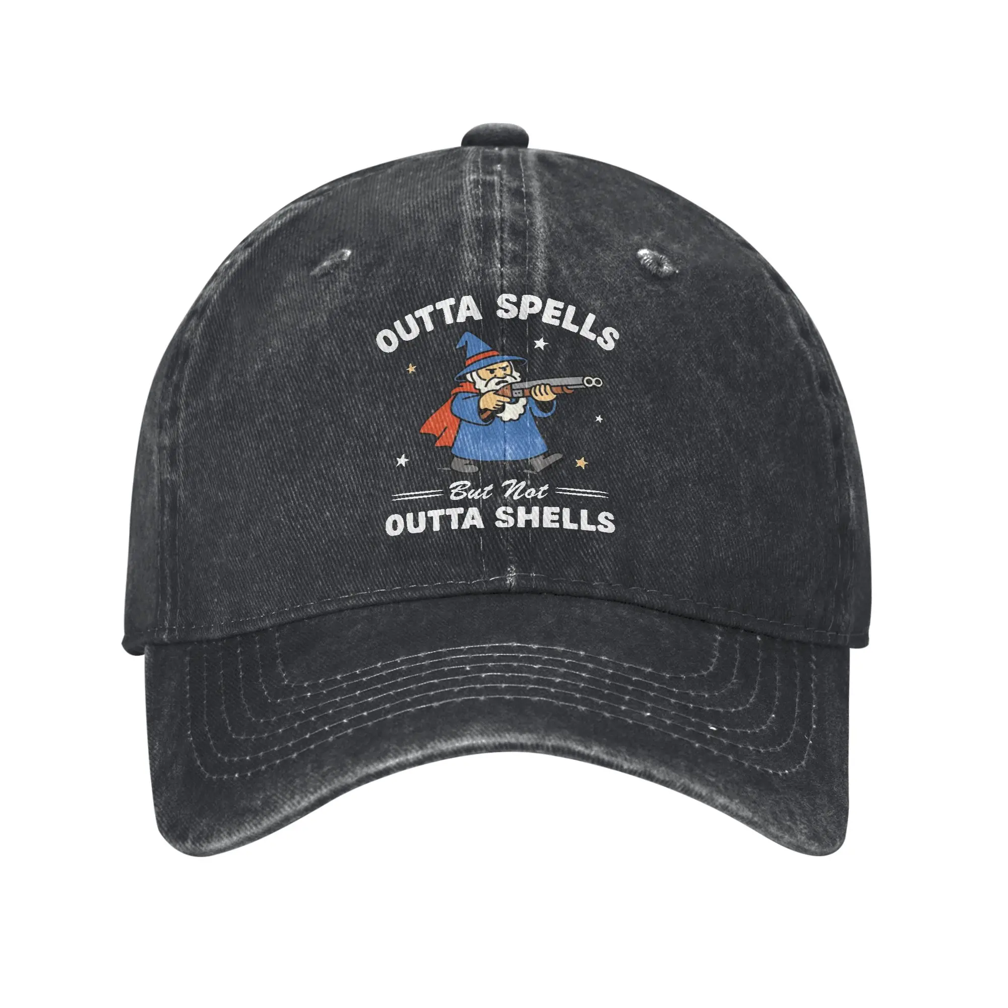 Outta Spells But Not Outta Shells Unisex Style Baseball Caps  Distressed Denim Caps Hat Vintage Outdoor All Seasons Sun Cap