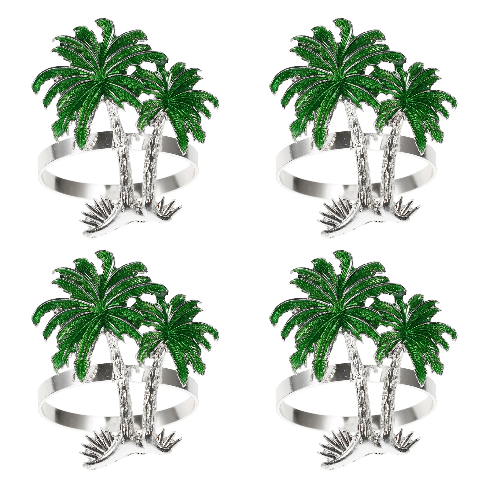 

4 Pcs Coconut Napkin Buckle Table Decorations Lovely Buckles Set Banquet Rings Dinner Holding Alloy Guest Holder