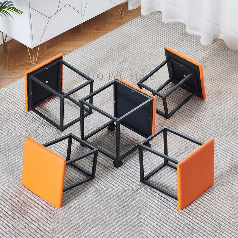 

35cm Multi-functional Combination Storage Stool Simple 5-in-1 Stools Home Living Room Sofa Side Pouf Bench Nordic Furniture ins