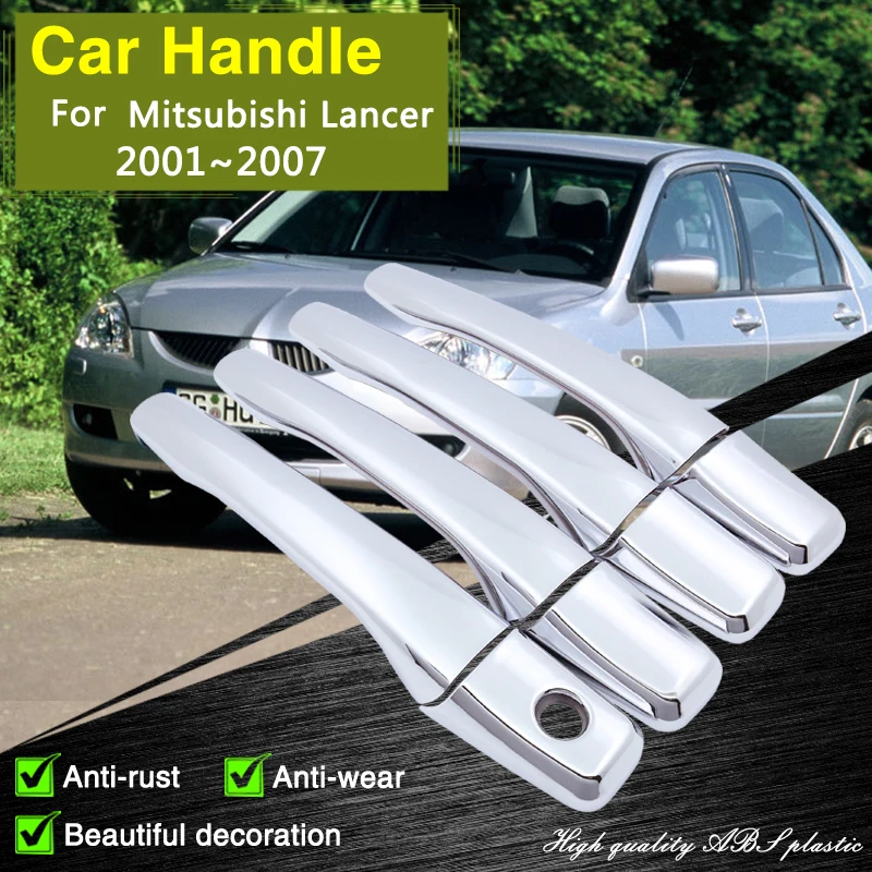 Fit for Mitsubishi Lancer GLX Cedia Soueast Lioncel II 2001~2007 2002 2003 2004 Chrome Door Handle Cover Car Accessories Sticker