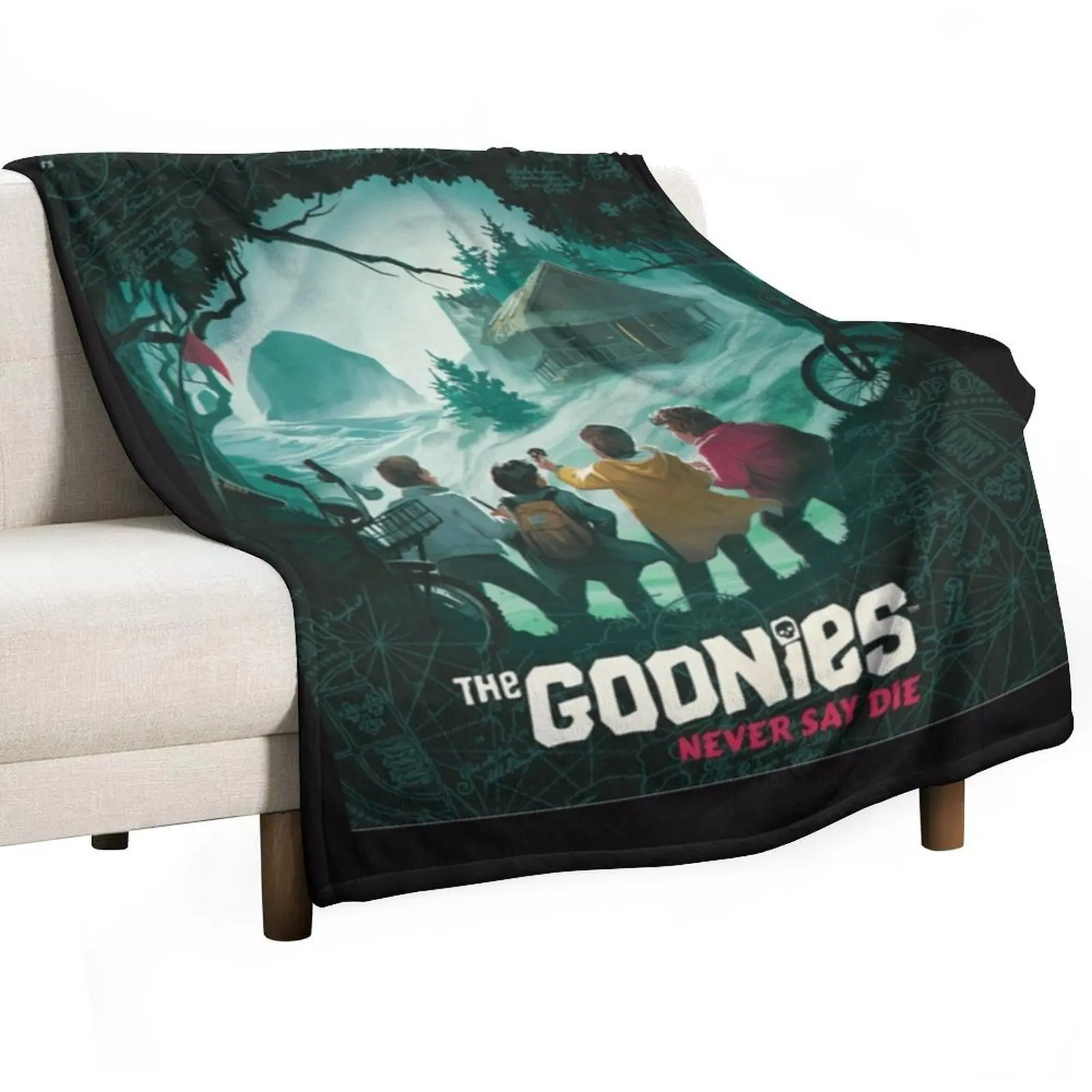 

Goonies Never Say Die! Distressed Design For Men, Women, Kids Classic T-Shirt Classic T-Shirt Throw Blanket Beach Hairy Blankets