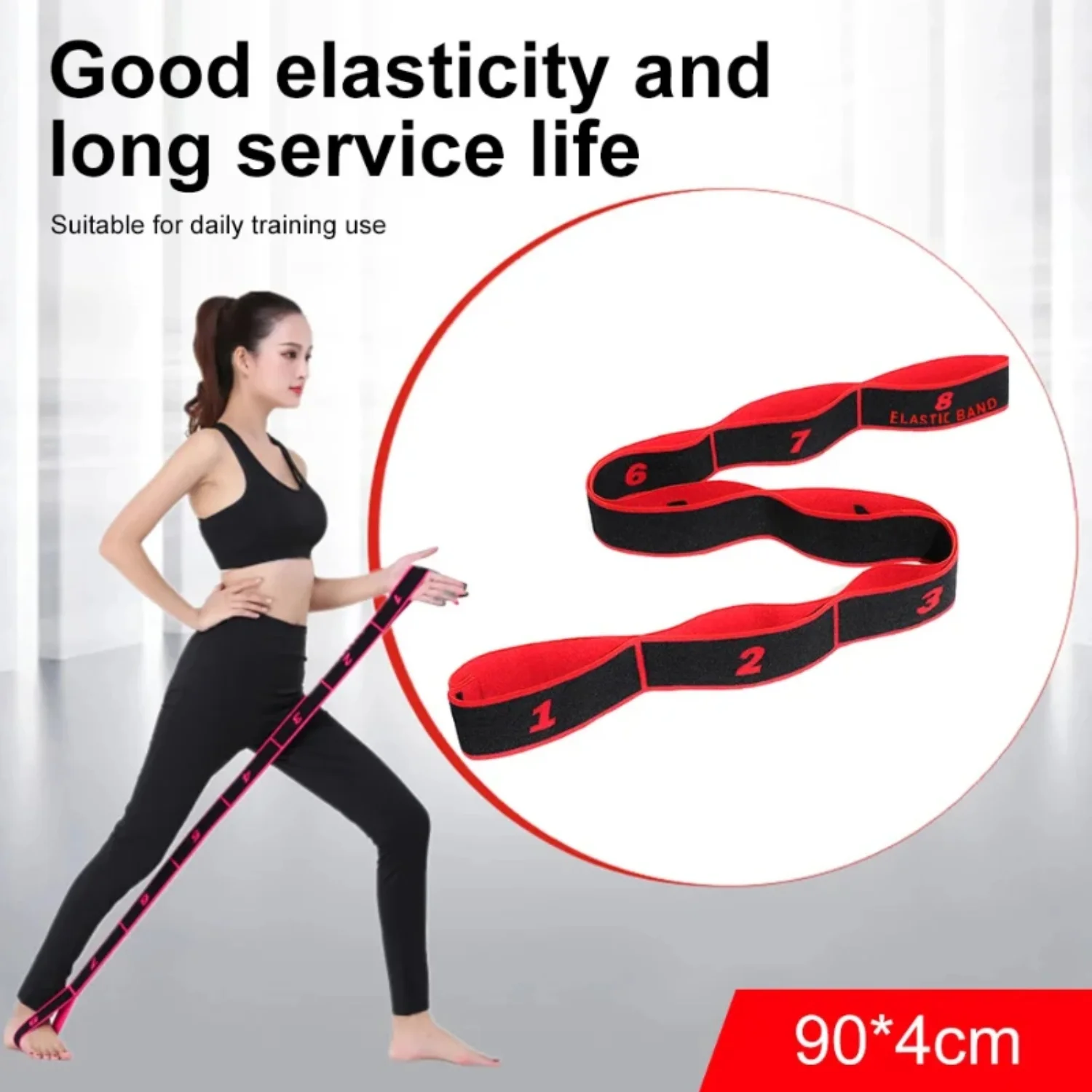 8 Section Style Dance Yoga Stretching Belt Pilates Fitness Tension Digital Elasticity Latin Elastic Stretch Resistance Band