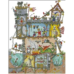 2833Home Fun Cross Stitch Kit Package Greeting Needlework Counted Kits New Style Joy Sunday Kits Embroidery Needle Minder DIY