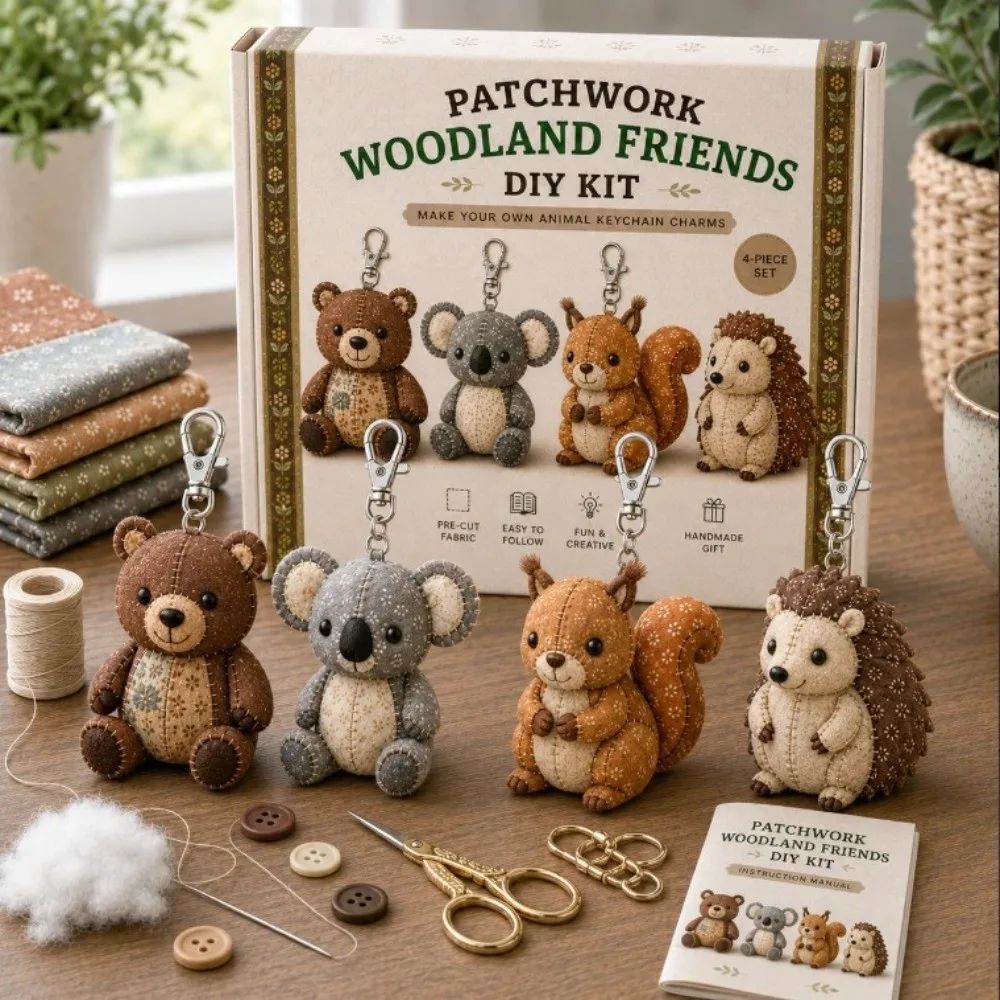 Pre-cut Fabric 3D Felt Sewing DIY Kit Cartoon Bird Animal Charm DIY Sewing Art Craft Set Unique Cat Dog Gnome - view 2
