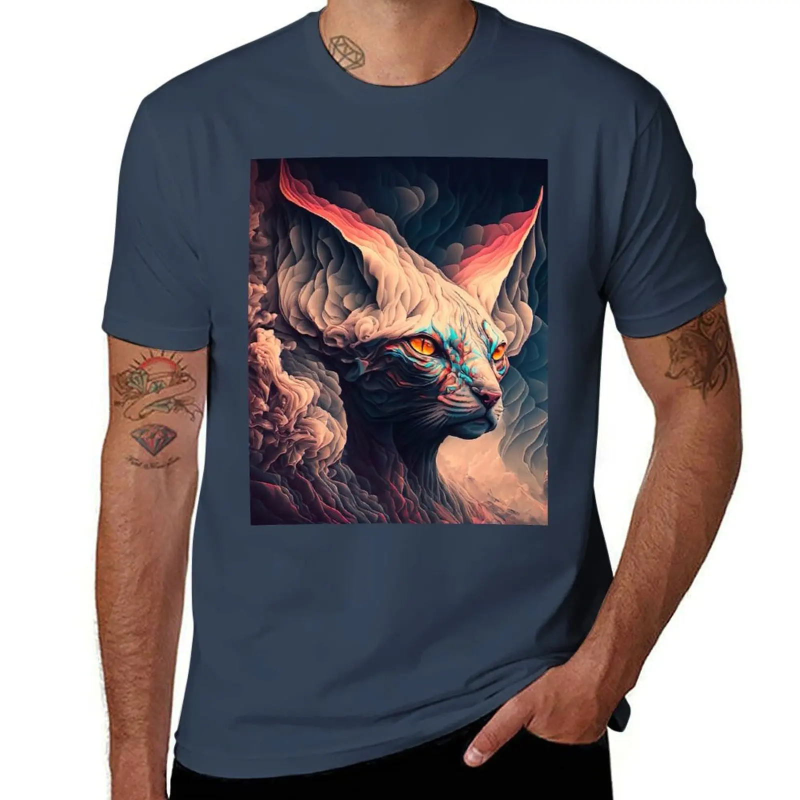 

Sphynx Cat from another dimension T-Shirt man t shirt summer t shirt man luxury man t shirt graphic T-Shirt