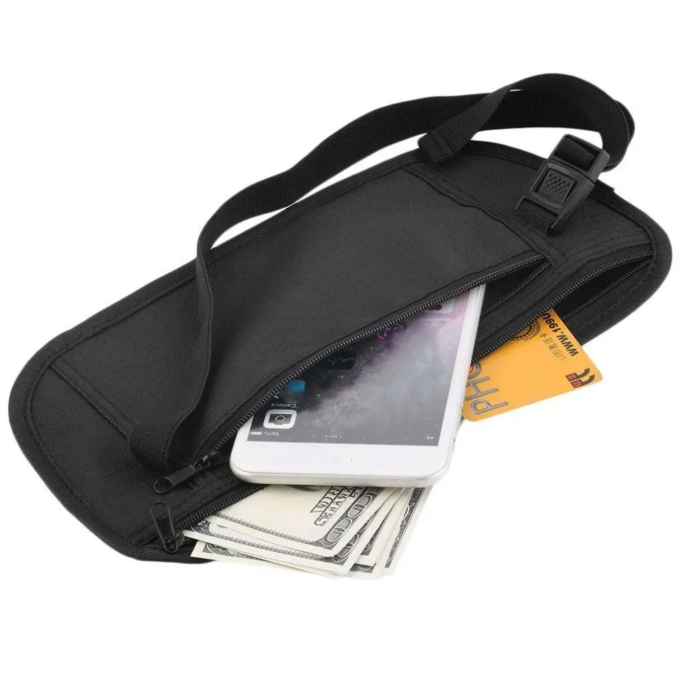 야외 액세서리 허리 벨트 카드 가방 비밀 보안 유용한 여행 주머니 천 러닝 백 여권 돈 가방 가슴 팩