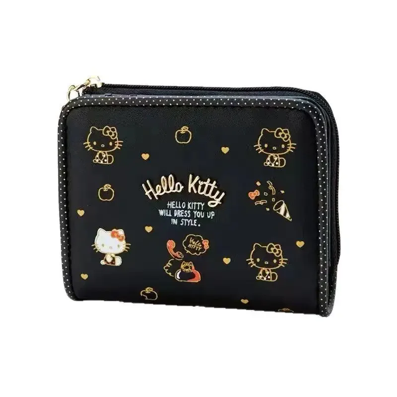 PU Kuromi Hello Kittys Portemonnee Kant Cinnamoroll My Melody Card Pack Portemonnee Korte Stijl Leuke Cartoon Tassen voor Vrouw