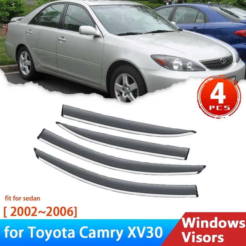 Deflectors for Toyota Camry XV30 30 Daihatsu Altis Sedan 2002~2006 Accessories Car Side Windows Visors Rain Eyebrow Guards 2005