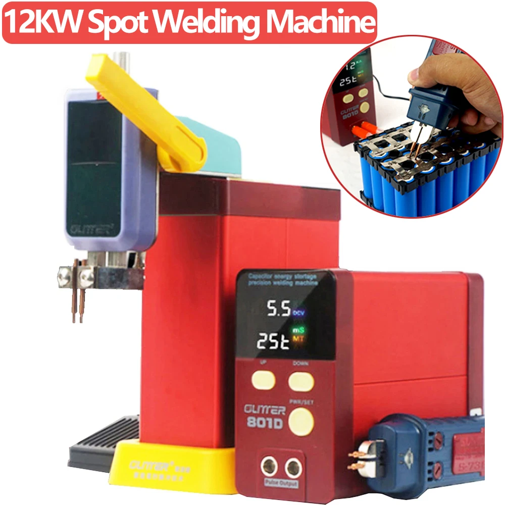 

801B 801D Spot Welders 12KW High Power Capacitor Energy Storage Pulse Welding Machine For 18650 Battery Nickel Home Weld